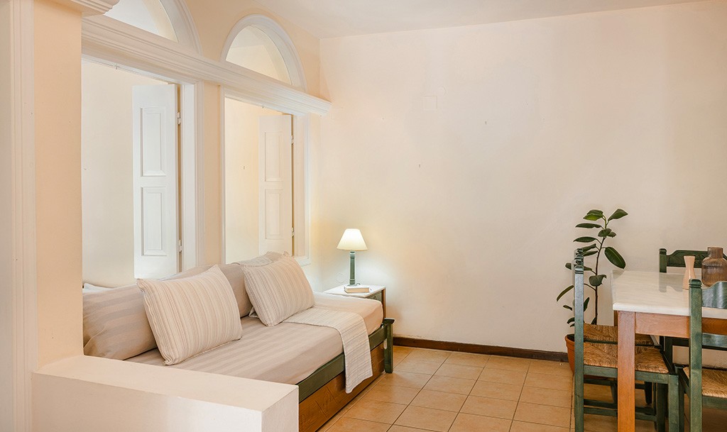 Familien-Suite mit einem Schlafzimmer und Gartenblick